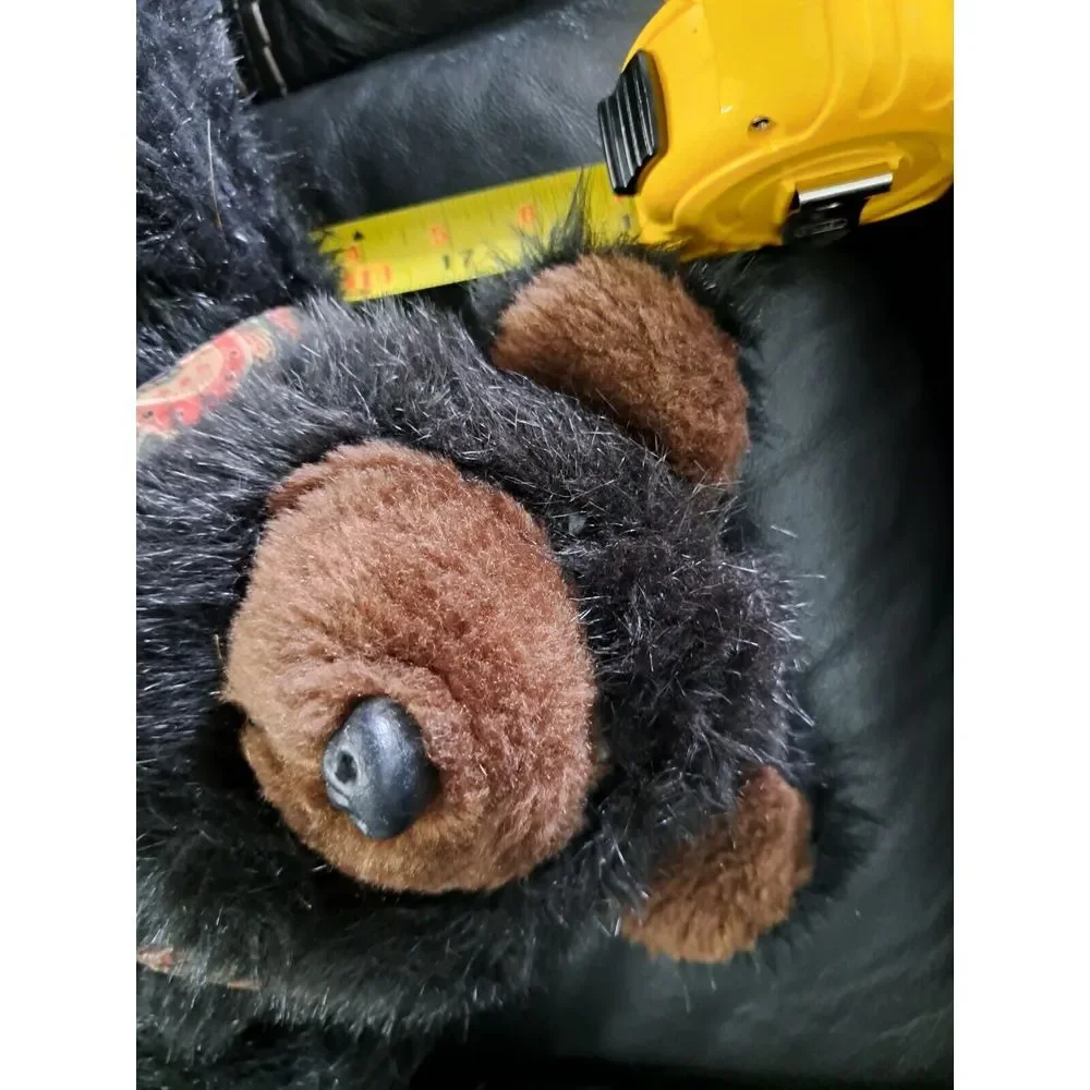 Vintage 1950s‎ Plush Black Teddy Bear Musical Wind Up Still Works. Rare, Antique